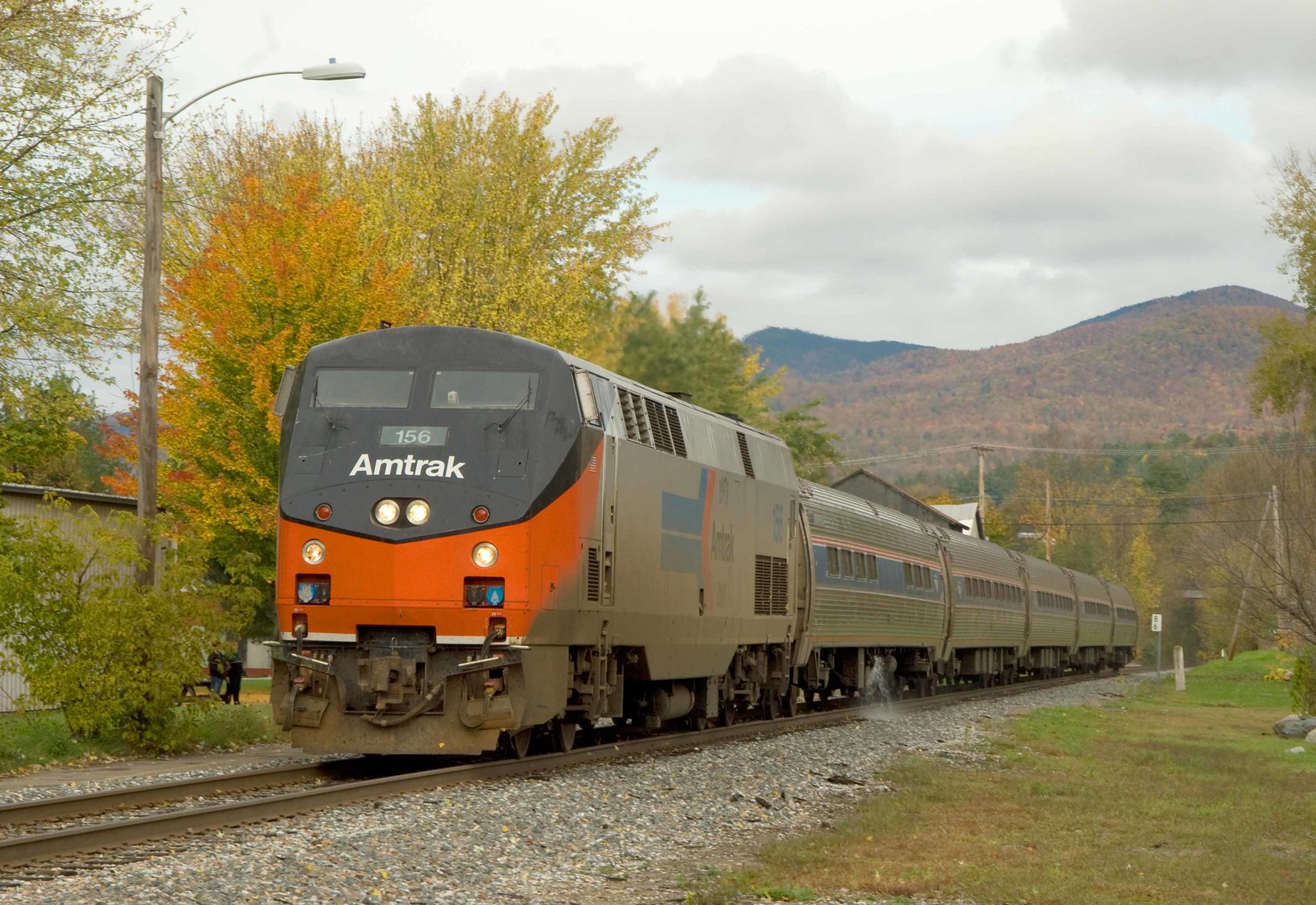 Amtrak Vermonter train in Waterbury, Vermont